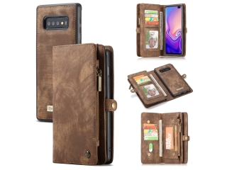 CaseMe Samsung Galaxy S10+ Echtleder Portemonnaie Karten Case braun