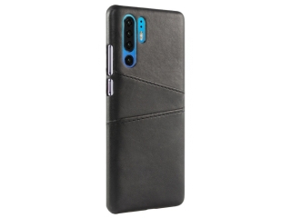 CardCaddy Huawei P30 Pro Leder Backcase mit Kartenfächern schwarz