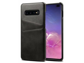 CardCaddy Samsung Galaxy S10 Leder Backcase mit Kartenfächern schwarz