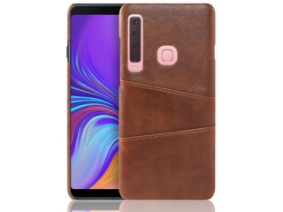 CardCaddy Samsung Galaxy A9 2018 Leder Backcase mit Kartenfächern braun