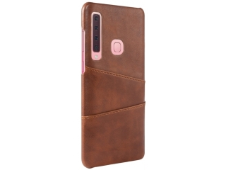 CardCaddy Samsung Galaxy A9 2018 Leder Backcase mit Kartenfächern braun