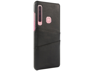 CardCaddy Samsung Galaxy A9 2018 Leder Backcase mit Kartenfächern schwarz