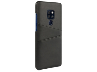 CardCaddy Huawei Mate 20 Leder Backcase mit Kartenfächern schwarz