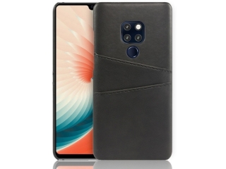 CardCaddy Huawei Mate 20 Leder Backcase mit Kartenfächern schwarz