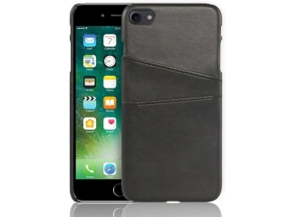 CardCaddy Apple iPhone SE 2020 Leder Backcase mit Kartenfächern schwarz