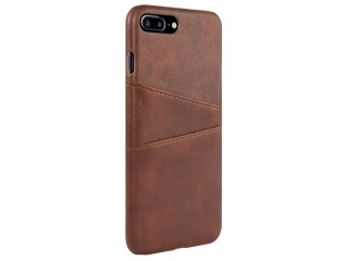 CardCaddy Apple iPhone 8 Plus Leder Backcase mit Kartenfächern braun