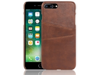 CardCaddy Apple iPhone 8 Plus Leder Backcase mit Kartenfächern braun