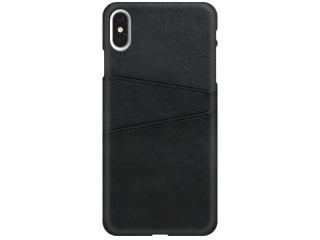 CardCaddy Apple iPhone XS Max Leder Backcase mit Kartenfächern schwarz