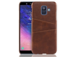 CardCaddy Samsung Galaxy A6 2018 Leder Backcase mit Kartenfächern braun