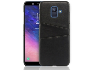 CardCaddy Samsung Galaxy A6 2018 Leder Backcase mit Kartenfächern schwarz