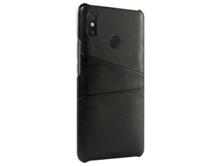 CardCaddy Xiaomi Redmi Note 7 Leder Backcase mit Kartenfächern schwarz