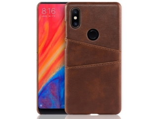 CardCaddy Xiaomi Mi Mix 2S Leder Backcase mit Kartenfächern braun