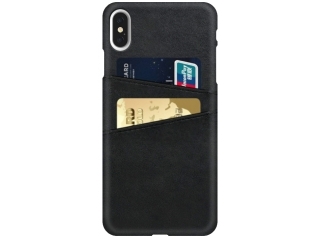 CardCaddy Apple iPhone XS Leder Backcase mit Kartenfächern schwarz