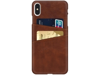 CardCaddy Apple iPhone XS Leder Backcase mit Kartenfächern braun