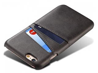 CardCaddy Apple iPhone 6/6S Leder Backcase mit Kartenfächern schwarz