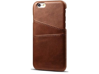 CardCaddy Apple iPhone 6/6S Leder Backcase mit Kartenfächern braun