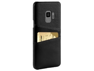 CardCaddy Samsung Galaxy S9 Leder Backcase mit Kartenfächern schwarz