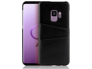 CardCaddy Samsung Galaxy S9 Leder Backcase mit Kartenfächern schwarz