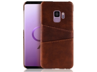 CardCaddy Samsung Galaxy S9 Leder Backcase mit Kartenfächern braun