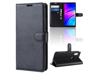 Xiaomi Redmi 7 Lederhülle Portemonnaie Karten Etui schwarz