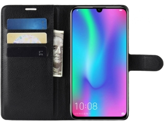 Huawei P Smart 2019 Lederhülle Portemonnaie Karten Etui schwarz