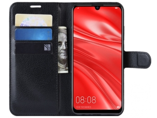 Huawei P Smart+ 2019 Lederhülle Portemonnaie Karten Etui schwarz