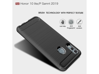 Huawei P Smart 2019 Carbon Gummi Hülle TPU Case schwarz