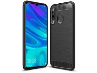 Huawei P Smart+ 2019 Carbon Gummi Hülle TPU Case schwarz