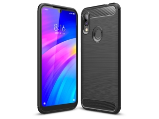 Xiaomi Redmi 7 Carbon Gummi Hülle TPU Case schwarz