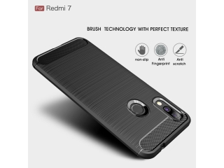 Xiaomi Redmi 7 Carbon Gummi Hülle TPU Case schwarz