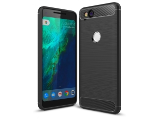 Google Pixel 2 Carbon Gummi Hülle TPU Case schwarz