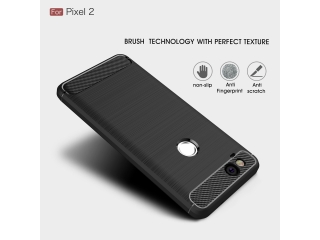Google Pixel 2 Carbon Gummi Hülle TPU Case schwarz