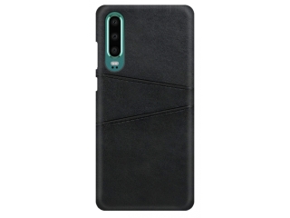 CardCaddy Huawei P30 Leder Backcase mit Kartenfächern schwarz