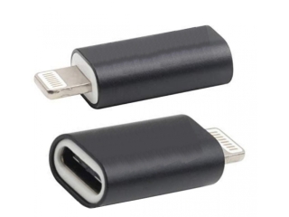 USB C auf Lightning Mini Adapter Konverter in schwarz