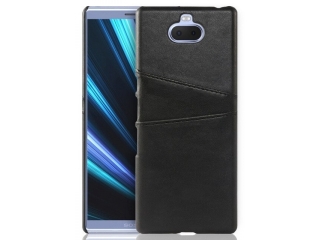 CardCaddy Sony Xperia 10 Plus Leder Backcase mit Kartenfächern schwarz