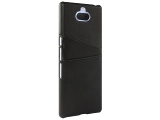CardCaddy Sony Xperia 10 Plus Leder Backcase mit Kartenfächern schwarz