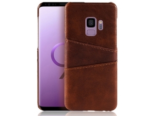 CardCaddy Samsung Galaxy S9+ Leder Backcase mit Kartenfächern braun