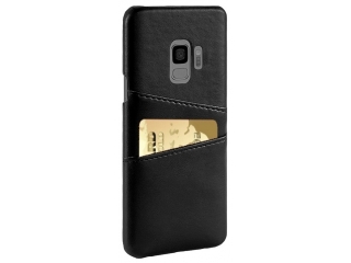 CardCaddy Samsung Galaxy S9+ Leder Backcase mit Kartenfächern schwarz