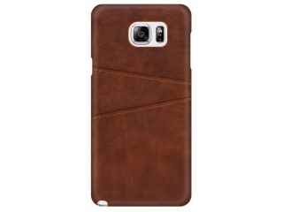 CardCaddy Samsung Galaxy S6 Edge Leder Backcase mit Kartenfächern braun