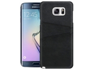 CardCaddy Samsung Galaxy S6 Edge Leder Backcase mit Kartenfächern schwarz