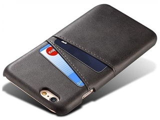 CardCaddy Apple iPhone 5/5S/SE Leder Backcase mit Kartenfächern schwarz