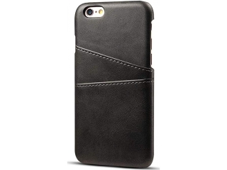 CardCaddy Apple iPhone 5/5S/SE Leder Backcase mit Kartenfächern schwarz