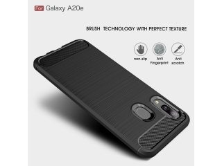 Samsung Galaxy A20e Carbon Gummi Hülle TPU Case schwarz