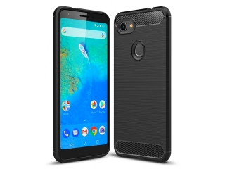 Google Pixel 3a XL Carbon Gummi Hülle TPU Case schwarz