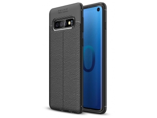 Samsung Galaxy S10 5G Leder Design Gummi Hülle TPU Cover schwarz