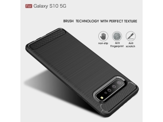 Samsung Galaxy S10 5G Carbon Gummi Hülle TPU Case schwarz