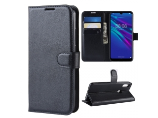 Huawei Y6 2019 Lederhülle Portemonnaie Karten Etui schwarz