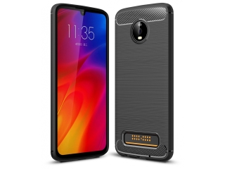 Motorola Moto Z4 Carbon Gummi Hülle TPU Case schwarz