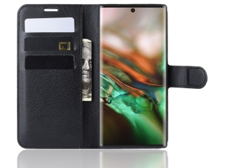 Samsung Galaxy Note10 Lederhülle Portemonnaie Karten Etui schwarz