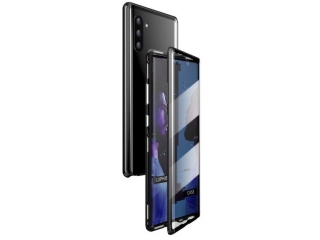 Samsung Galaxy Note10 Alu Magnetic Glass Case Panzerglas Vorne & Hinten schwarz